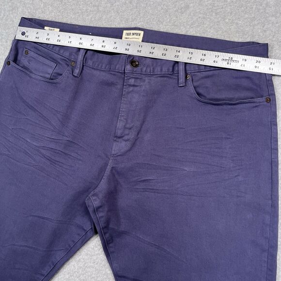 Todd Snyder Jeans Mens 40x32 (41x32) Purple Stretch 5 Pocket Pant Denim Straight - Picture 3 of 16